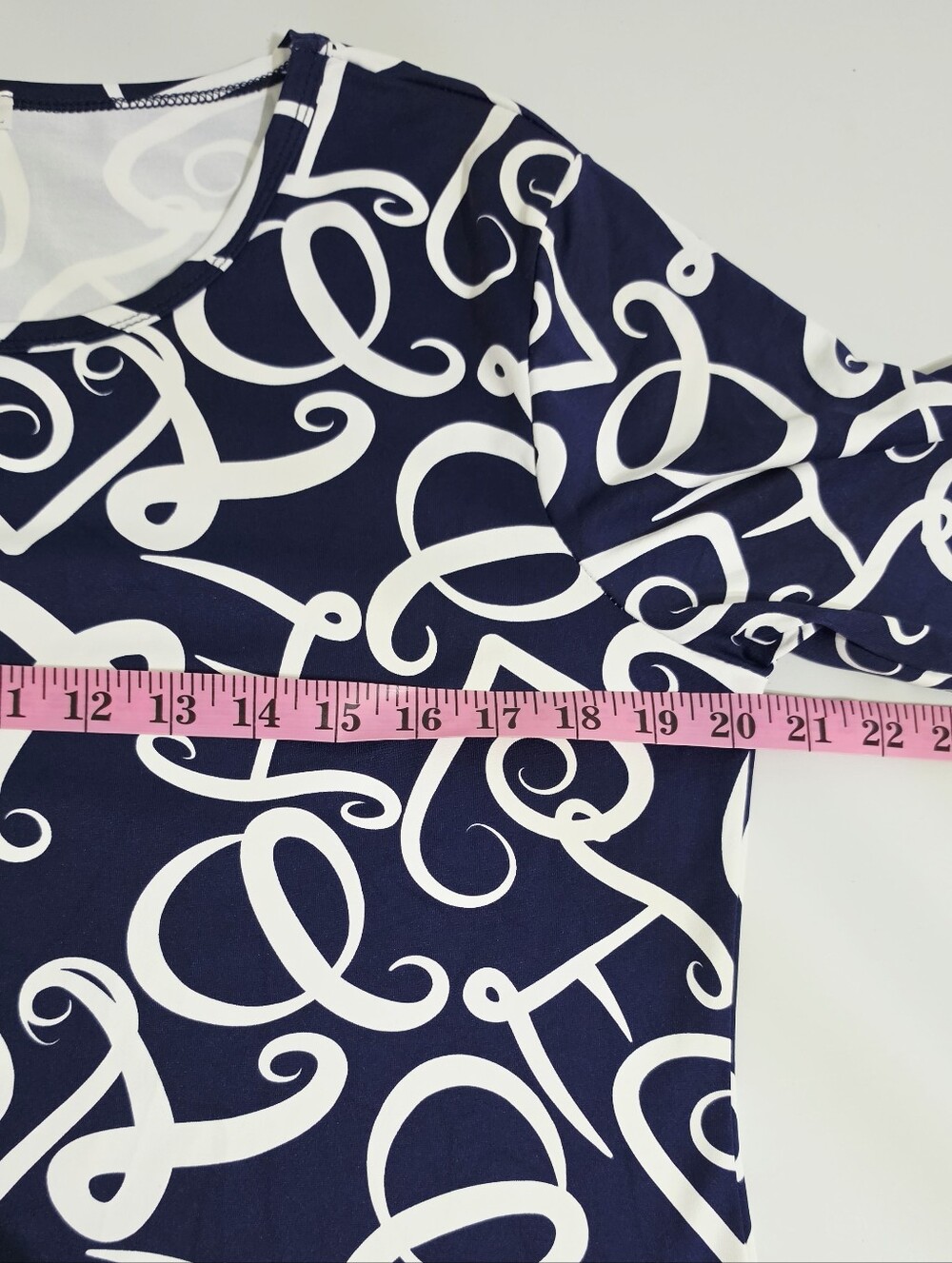 Lulu B Dress Womens Large SPF 50 Navy White Coastal Grandma 3/4 Sleeve Stretch - Picture 6 of 12